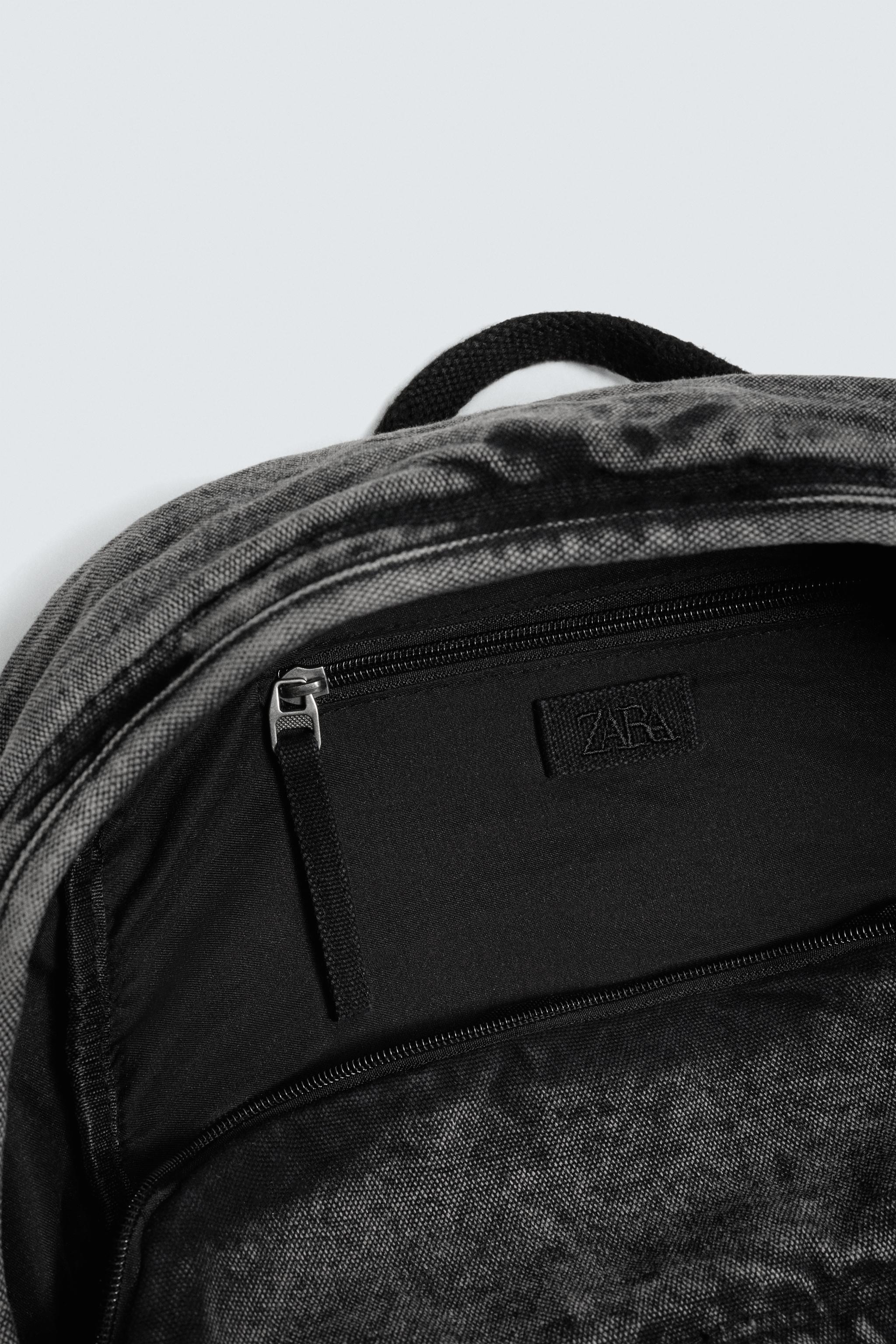 WASHED EFFECT DENIM BACKPACK